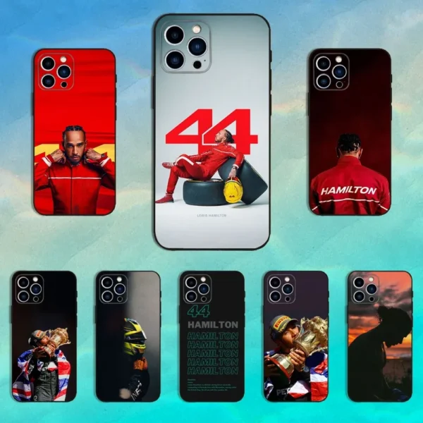 Lewis Hamilton Phone Case For iPhones 16 - 7,Soft Silicone Black Cover