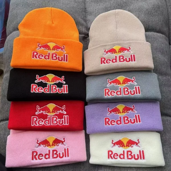 Red Bull high-quality knitted men's and women's hats, casual beanie hats, soft and warm winter hats for men and women